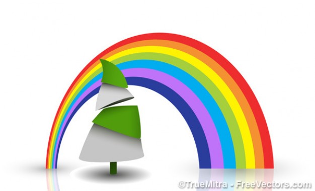 Christmas colorful Christmas tree rainbow on christmas tree background about Holiday Tree